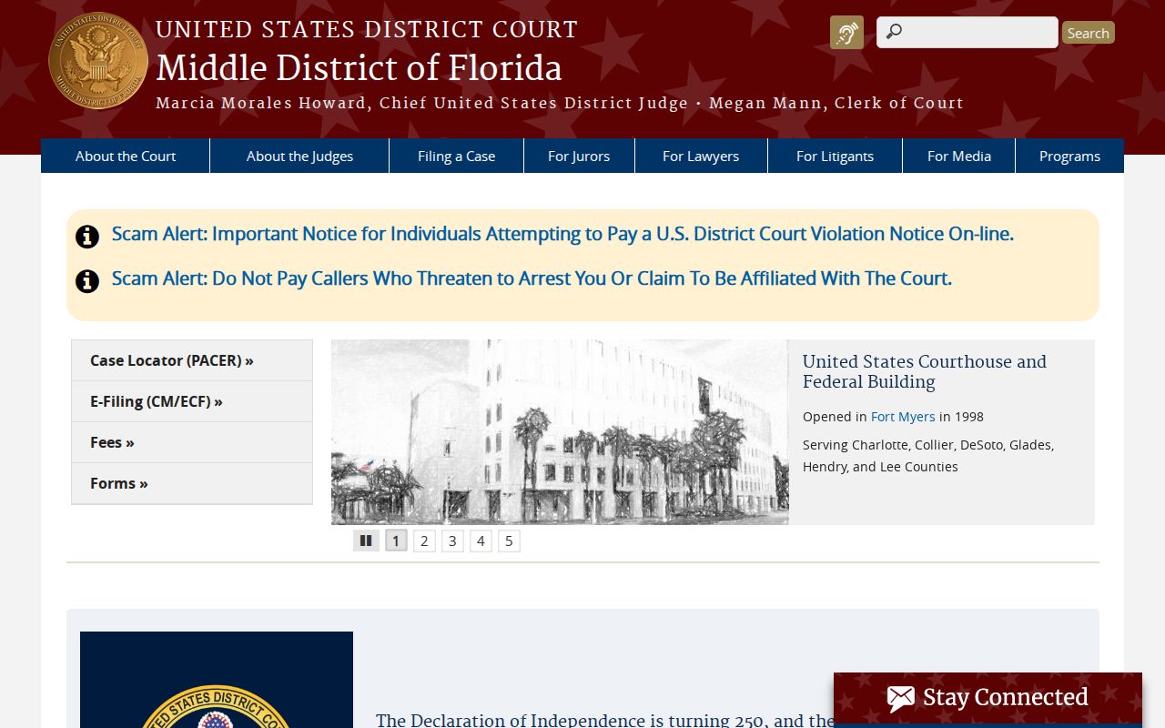Orange County criminal history federal district court records