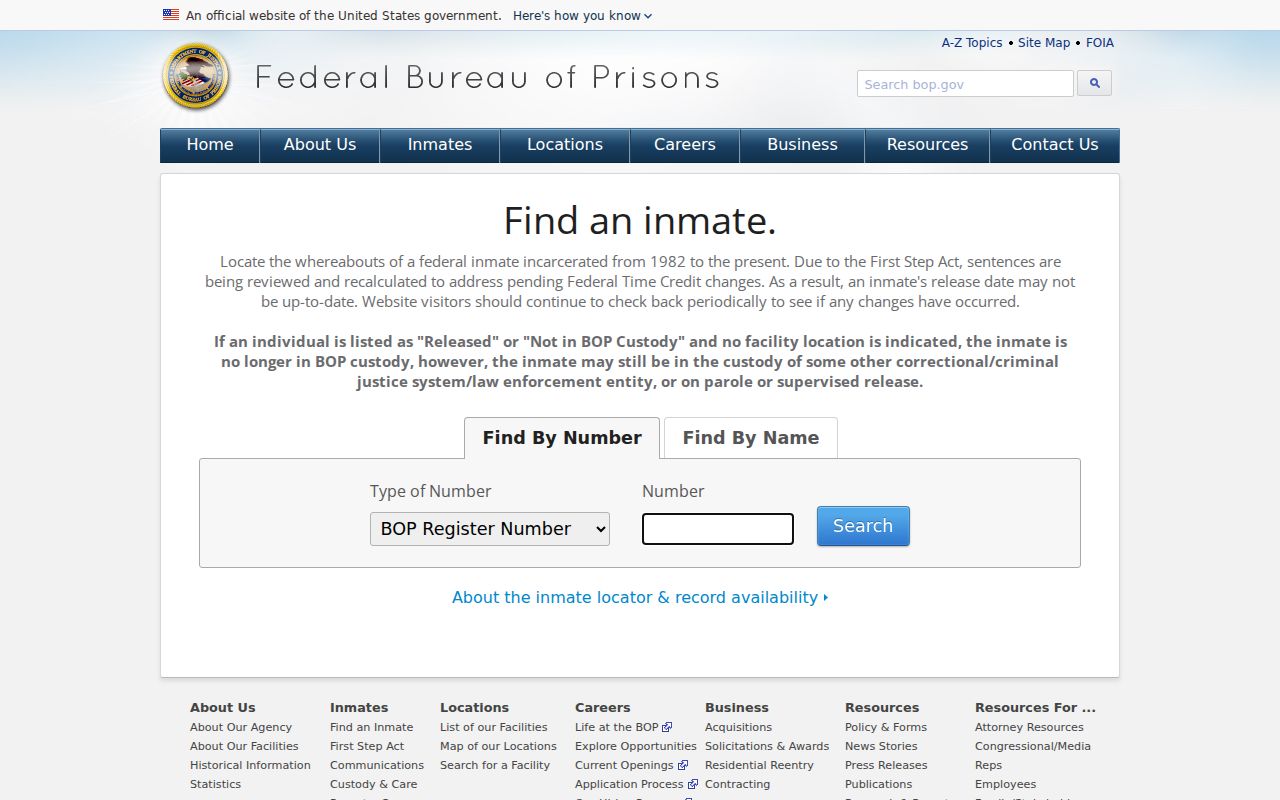 Orange County criminal records federal inmate locator