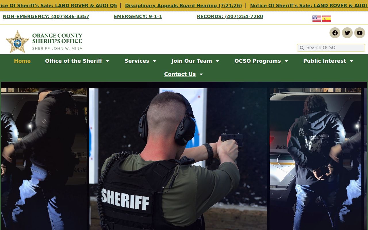 Orange County arrest history Sheriff services and records links